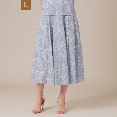 ＜MACKINTOSH LONDON L (Women/大きいサイズ)＞【Ｌ】リーフプリントタックギャザースカート