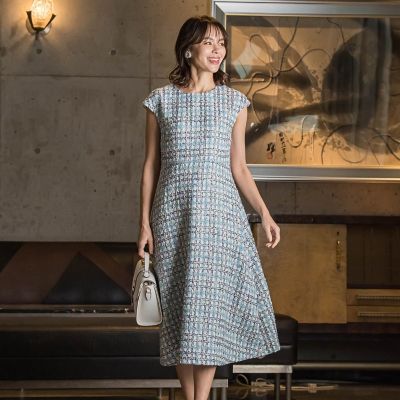 ＴＯＵＲＮＩＥＲラメチェックツィードワンピース