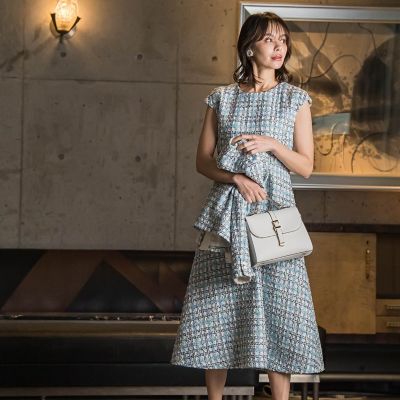 ＴＯＵＲＮＩＥＲラメチェックツィードワンピース