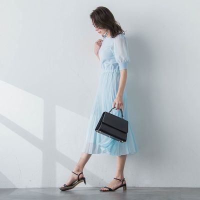 ドッキングプリーツワンピース≪手洗い可能≫