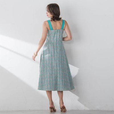 ルネ rene 英国 LINTON ツイード ワンピース ブルー 新宿髙島屋限定 ルネ rene 英国 LINTON ツイード ワンピース ブルー 新宿髙島屋限定
