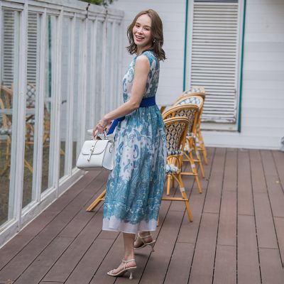 ペイズリープリントワンピース≪手洗い可能≫