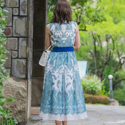 ペイズリープリントワンピース≪手洗い可能≫