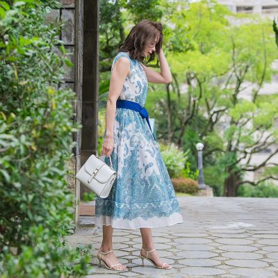 ペイズリープリントワンピース≪手洗い可能≫