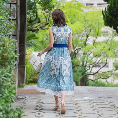 ペイズリープリントワンピース≪手洗い可能≫