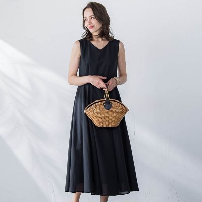 【SALE】Viaggio Blu (Women)/ビアッジョブルー ドライシアーシャンブレーワンピース&#8810;洗濯機で洗える&#8811; 04ブラック ワンピース・ドレス【三越伊勢丹/公式】