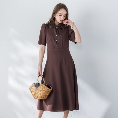 Viaggio Blu (Women)/ビアッジョブルー 配色ステッチワンピース≪洗濯機で洗える≫