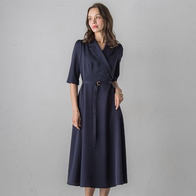 ビアッジョブルー（Viaggio blu）/トリアセテートストレッチツイルワンピース トリアセテートストレッチツイルワンピース | Viaggio Blu (Women