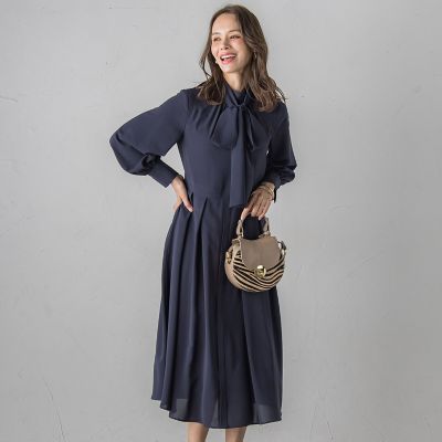 ボウタイワンピース≪手洗い可能≫ | Viaggio Blu (Women)/ビアッジョ