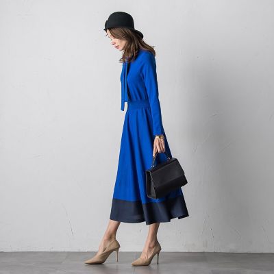 バイカラーニットワンピース≪手洗い可能≫ | Viaggio Blu (Women
