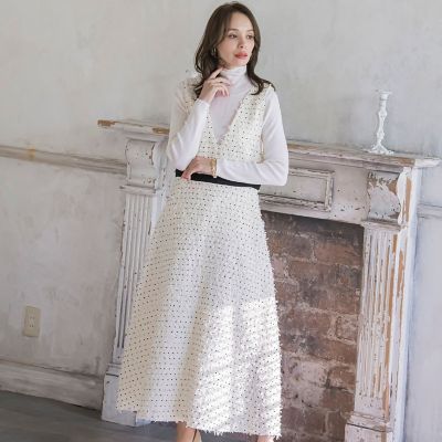 ＜Viaggio Blu (Women)＞リボンドットツイードワンピース