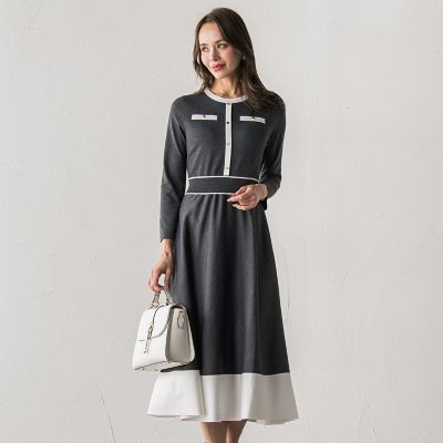 バイカラーニットワンピース | Viaggio Blu (Women)/ビアッジョブルー