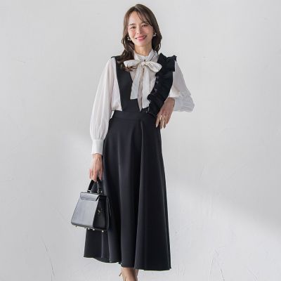 bonjour diary フリル付きジャンバースカート ダンボールフリルジャンパースカート | Viaggio Blu (Women