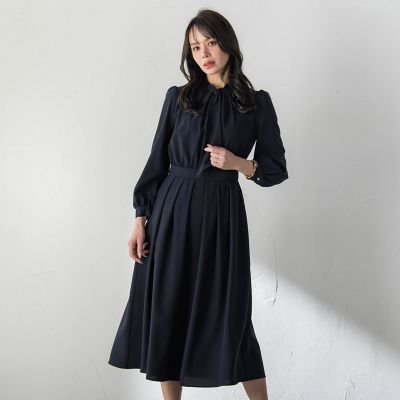 極美品❤︎ブルーレーベル シャンブレー Aライン ワンピース ボウタイ ストレッチ ストライプワンピース | [公式]カレンソロジー（Curensology）通販 ワンピース