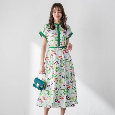 ＜Viaggio Blu (Women)＞【ＫＥＩＴＡ　ＫＡＷＡＳＡＫＩ　×　Ｖｉａｇｇｉｏ　Ｂｌｕコラボ】リリープリントワンピース