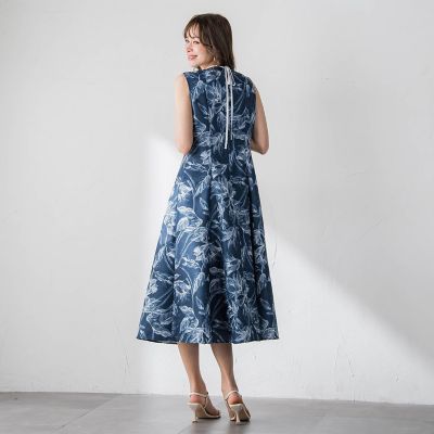 WEB限定カラーあり】リネンライクフラワーワンピース | Viaggio Blu