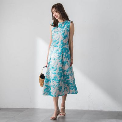 WEB限定カラーあり】リネンライクフラワーワンピース | Viaggio Blu