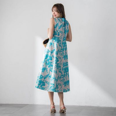 SALE❤️【麻】新品 ピエトロニーラ　イタリアリネン・フラワーワンピース WEB限定カラーあり】リネンライクフラワーワンピース | Viaggio Blu