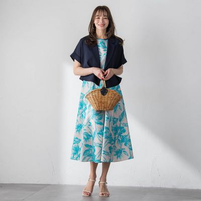 WEB限定カラーあり】リネンライクフラワーワンピース | Viaggio Blu
