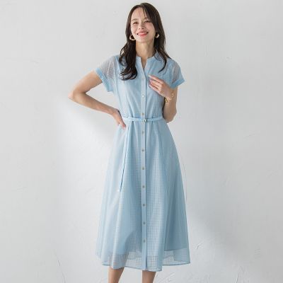 新色追加】ラッセルレースチェックワンピース | Viaggio Blu (Women