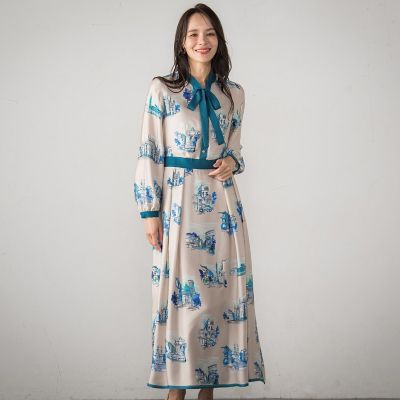 イタリアンセネリープリントワンピース | Viaggio Blu (Women