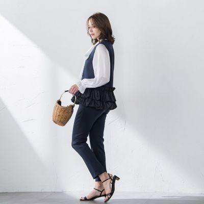 WEB限定】後ろスリットパンツ≪手洗い可能≫ | Viaggio Blu