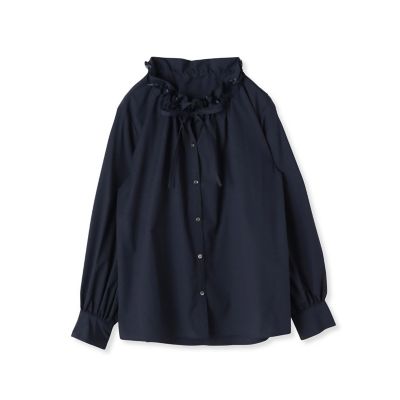 オーガンジーパイピングフリルブラウス《手洗い可能》