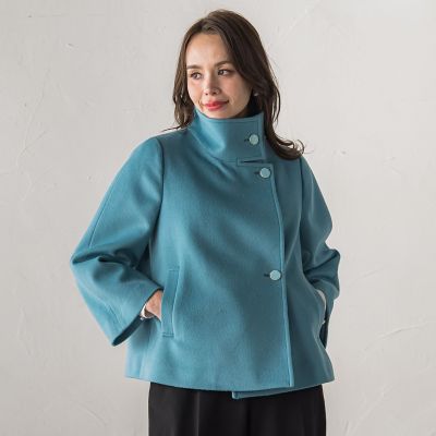 スタンドカラーショートコート | Viaggio Blu (Women)/ビアッジョ