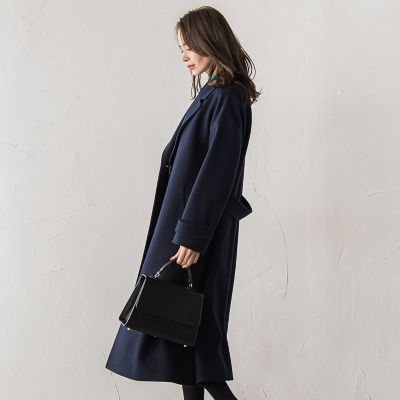 【美品】クラネ　ダウンコート　ウール　ロング丈　テーラードカラー　ネイビー　2 CLANE - ウールダウンロングコート - WOOL DOWN LONG COAT NAVY