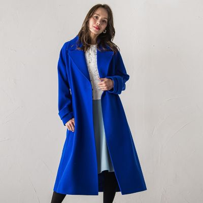 極美品✨オードリージョンワット　4.6万　ウールテーラードコート　くすみブルー テーラードカラーコート | Viaggio Blu (Women)/ビアッジョブルー