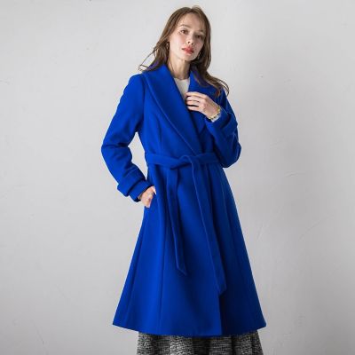 超美品！　フード付き青ロングコート ロングコート | Viaggio Blu (Women)/ビアッジョブルー | 三越伊勢丹