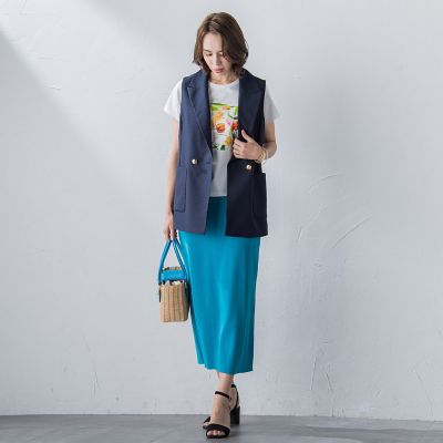 リネンライクバックペプラムジレ≪手洗い可能≫