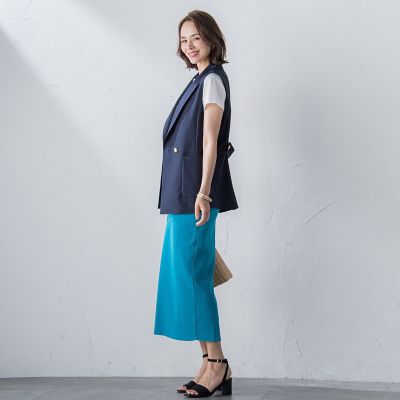 リネンライクバックペプラムジレ≪手洗い可能≫