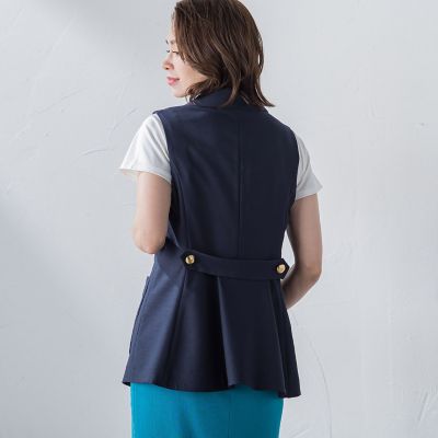 リネンライクバックペプラムジレ≪手洗い可能≫