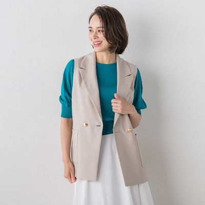 リネンライクバックペプラムジレ≪手洗い可能≫