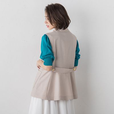 リネンライクバックペプラムジレ≪手洗い可能≫