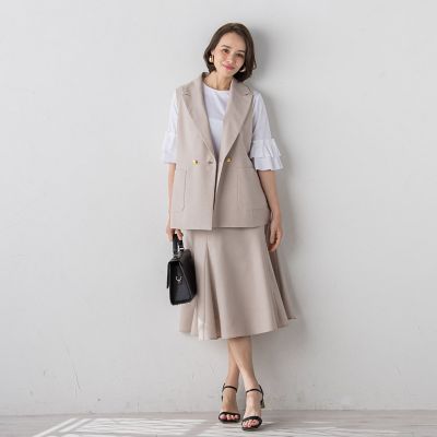 リネンライクバックペプラムジレ≪手洗い可能≫