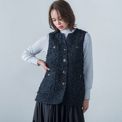 ファンシーツイードジレ | Viaggio Blu (Women)/ビアッジョ