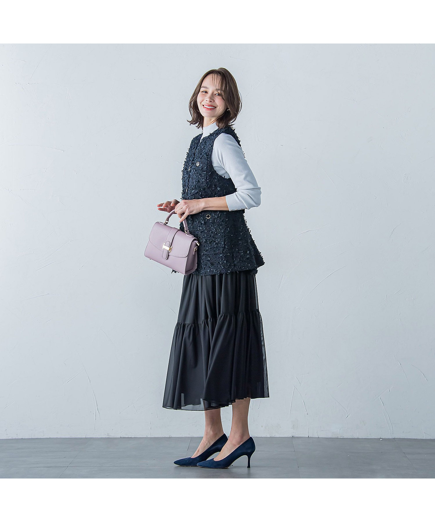 ファンシーツイードジレ | Viaggio Blu (Women)/ビアッジョ ファンシーツイードジレ | Viaggio Blu (Women)/ビアッジョ