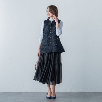 ファンシーツイードジレ | Viaggio Blu (Women)/ビアッジョ