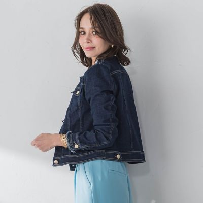 ストレッチデニムジャケット≪洗濯機で洗える≫