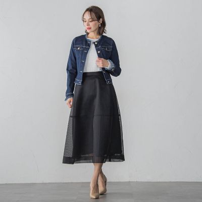 ストレッチデニムジャケット≪洗濯機で洗える≫
