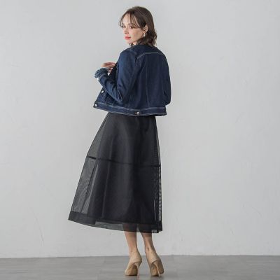 ストレッチデニムジャケット≪洗濯機で洗える≫