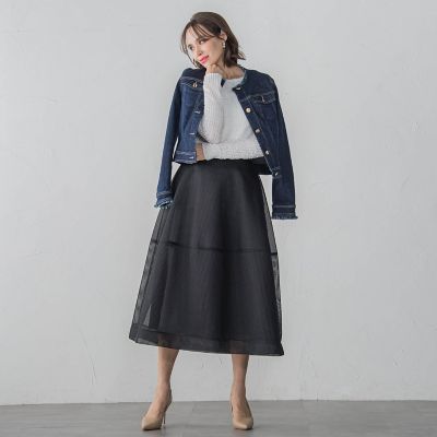 ストレッチデニムジャケット≪洗濯機で洗える≫