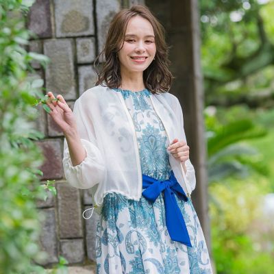 ＜Viaggio Blu (Women)＞カラミメッシュブルゾン≪手洗い可能≫