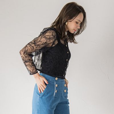 フェザーフラワージャケット≪洗濯機で洗える≫ | Viaggio Blu (Women