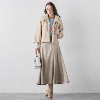 【新品タグ付】Viaggio Blu ファー付きレザージャケット フェイクファージャケット | Viaggio Blu (Women)/ビアッジョブルー