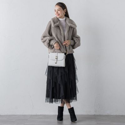 フェイクファージャケット | Viaggio Blu (Women)/ビアッジョ