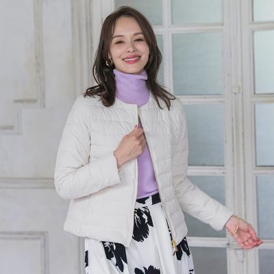 ペプラムダウンジャケット | Viaggio Blu (Women)/ビアッジョブルー