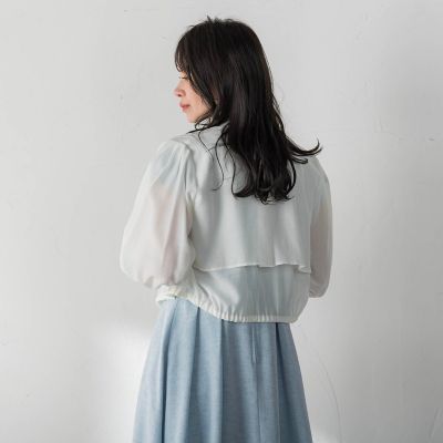 イデアルーチェ　シアーフリルブルゾン 2サイズ展開/5色展開】シアーフリルブルゾン | w closet(ダブル